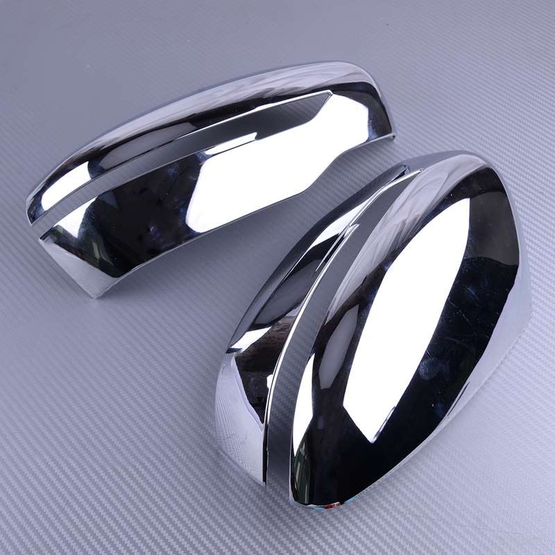 2x Chrome Rearview Mirror Cover Cap Overlay fit for Nissan Rogue X-trail 2014-17