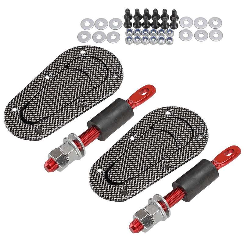 Carbon Fiber Racing Car Bonnet Plus Flush Mount Hood Latch Pin Locking Kit New