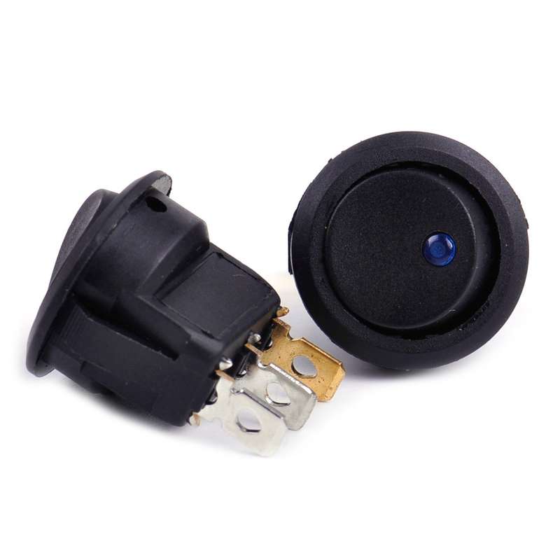 4pcs DC 12V Boat On/Off Round Dot LED Light Switch 3Pin Rocker Toggle SPST