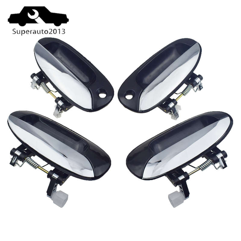 4PCS Front Rear Left Right Side Outside Door Handle Chrome For Kia Carens 02-06
