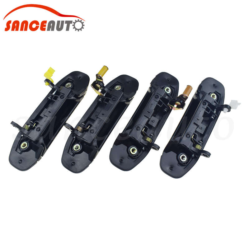 Front Rear Outside Door Handle Black For Mitsubishi Montero 92-00 Pajero 92-98