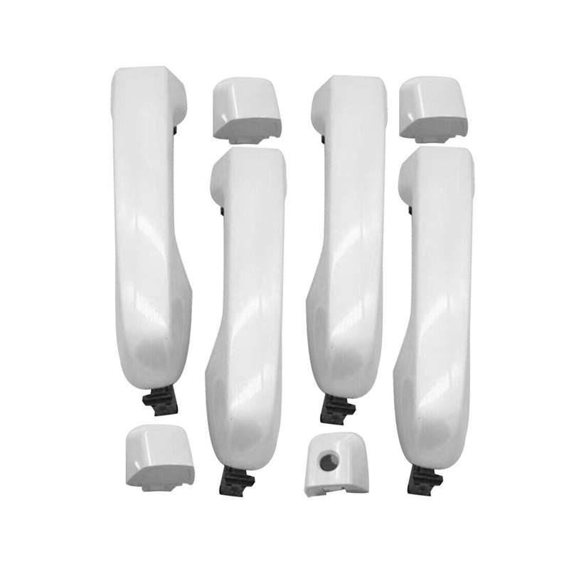 White Exterior Door Handles & Caps Set Fit For Toyota 4Runner 2010-2014