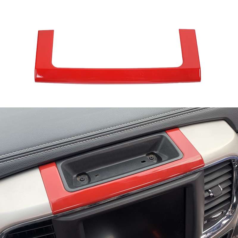 Red ABS Instrument Panel Storage Compartment Frame Trim Fit For Dodge Ram 1500