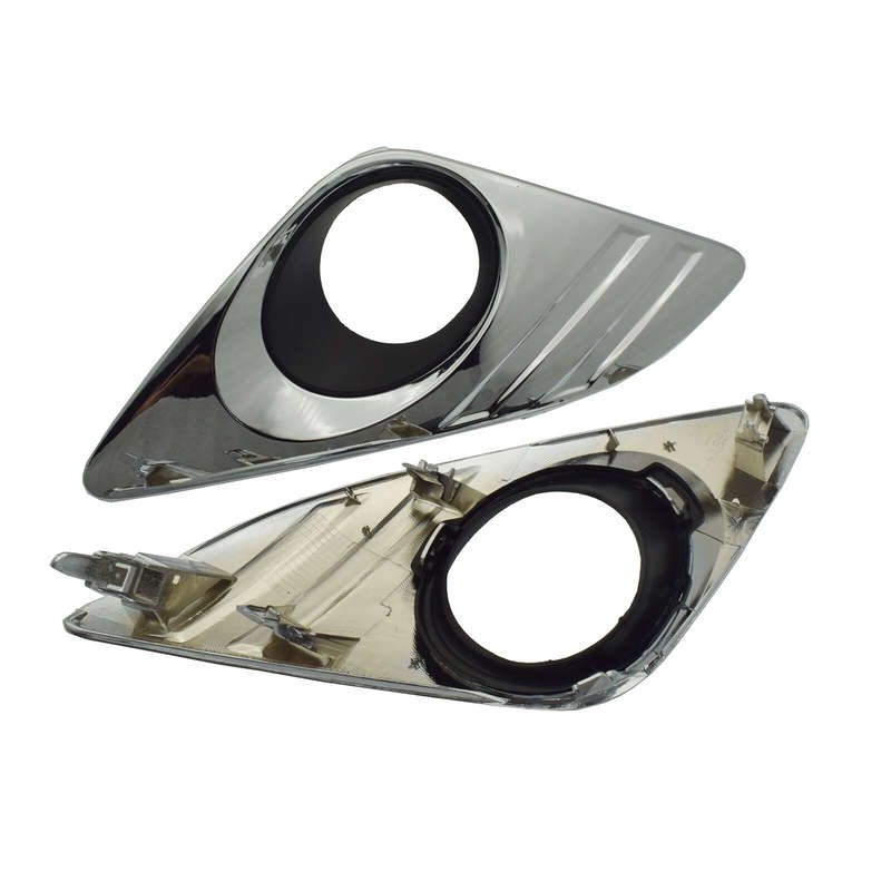 Front Left & Right Bumper Fog Light Cover Bezel Chrome For 2012-14 Toyota Camry
