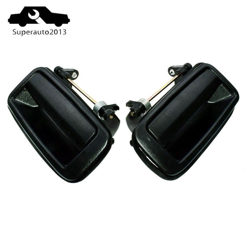 Pair Outside Door Handle Rear Left & Right Black For Toyota Corolla 1988-92 New
