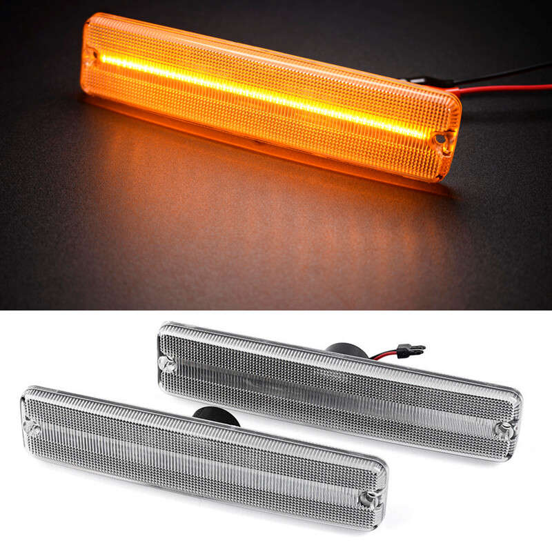 2Pcs Front Bumper Fender Side Marker Lights Fit For Jeep Wrangler YJ 1987-1995