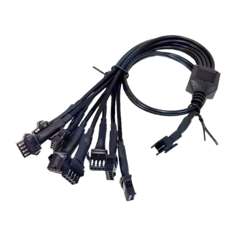 RGB Splitter Cable 1 Female to 8 Female 4 Pin Extension Connector 8 way
