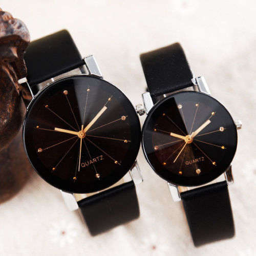 Men-Women-Leather-Strap-Line-Analog-Quartz-Ladies-Wrist-Watches-Fashion-Watch