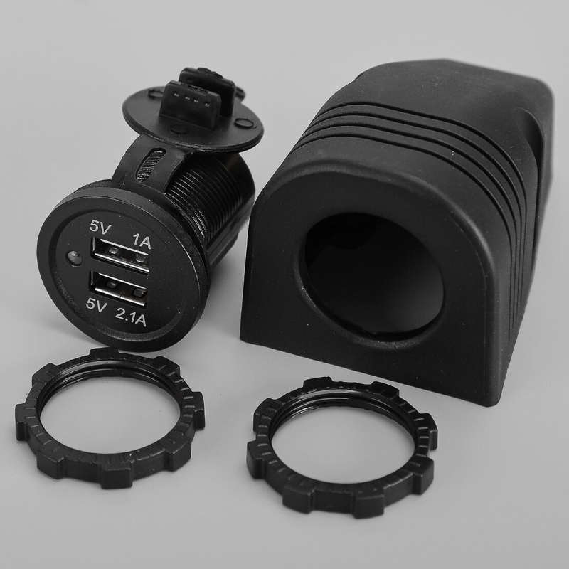 12V 24V Tent Base Dual USB Car Charger Socket Adapter Power Outlet Universal