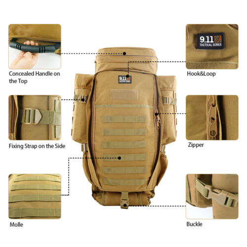 70L Military Outdoor Sports Hiking Camping Hunting Travel Tactical Rifle Backpack