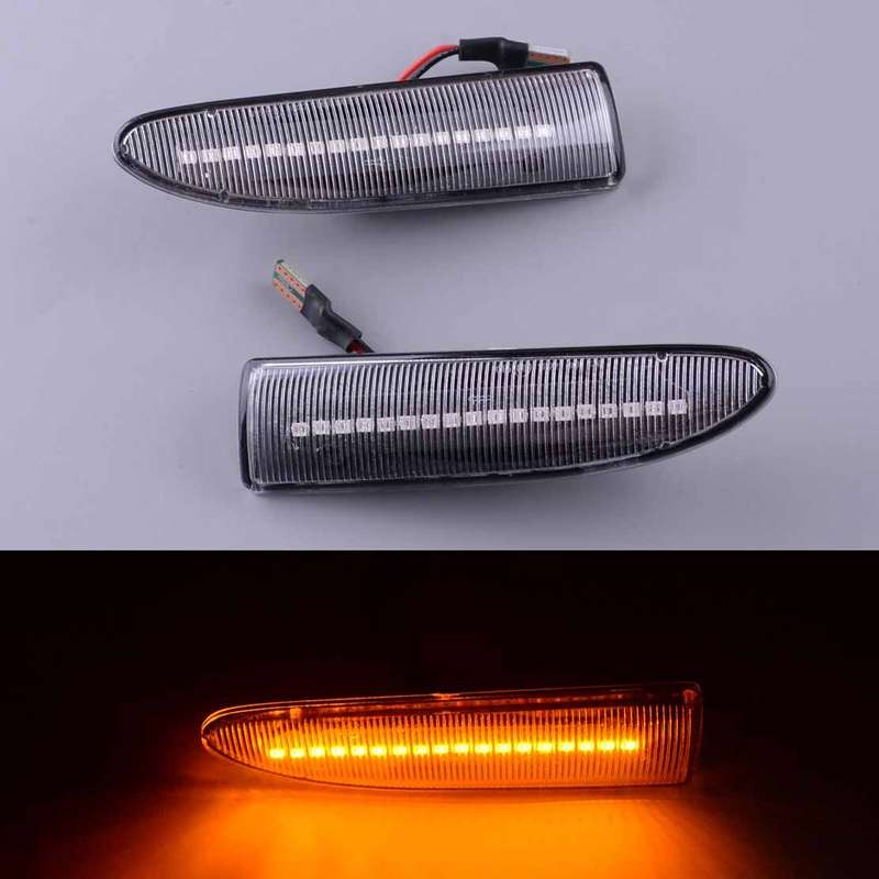 SMOKED Side Marker LED Light Fender Lamp Fit For Jaguar X-Type 2002-09