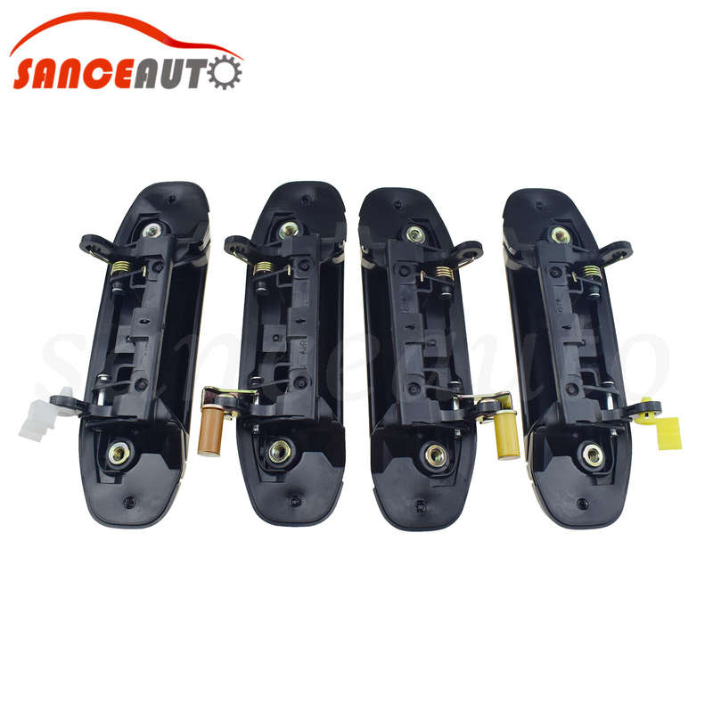 Front Rear Outside Door Handle Black For Mitsubishi Montero 92-00 Pajero 92-98