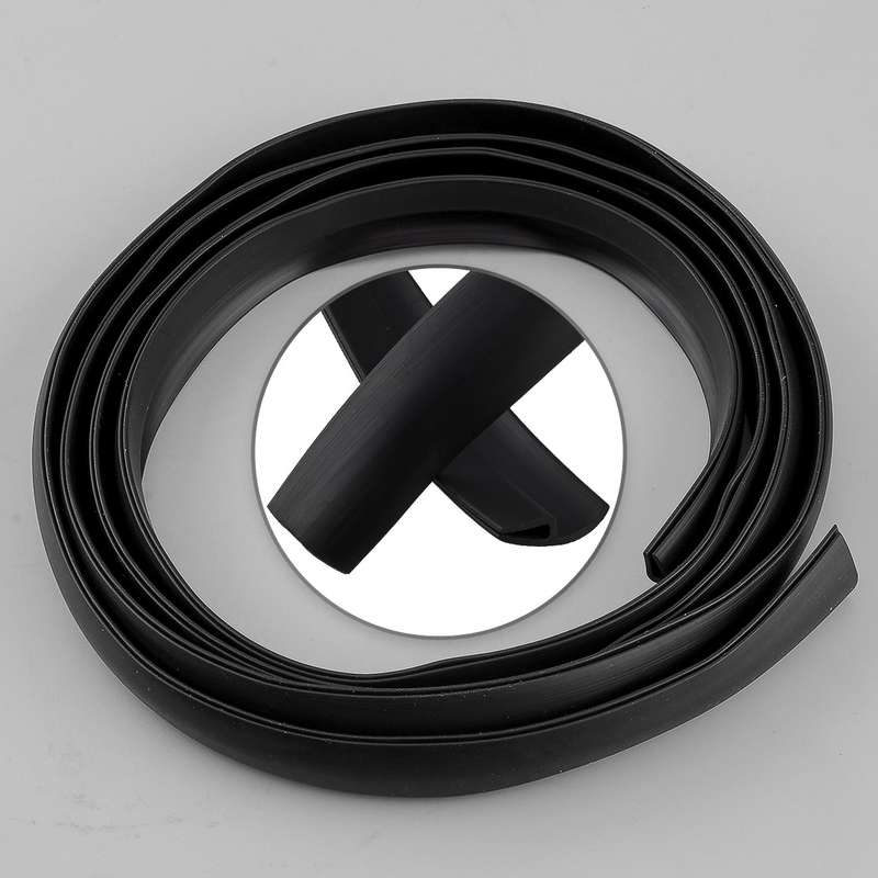 1x Black Front Windshield Seal Strip Rubber Sealed Moulding Trim Universal