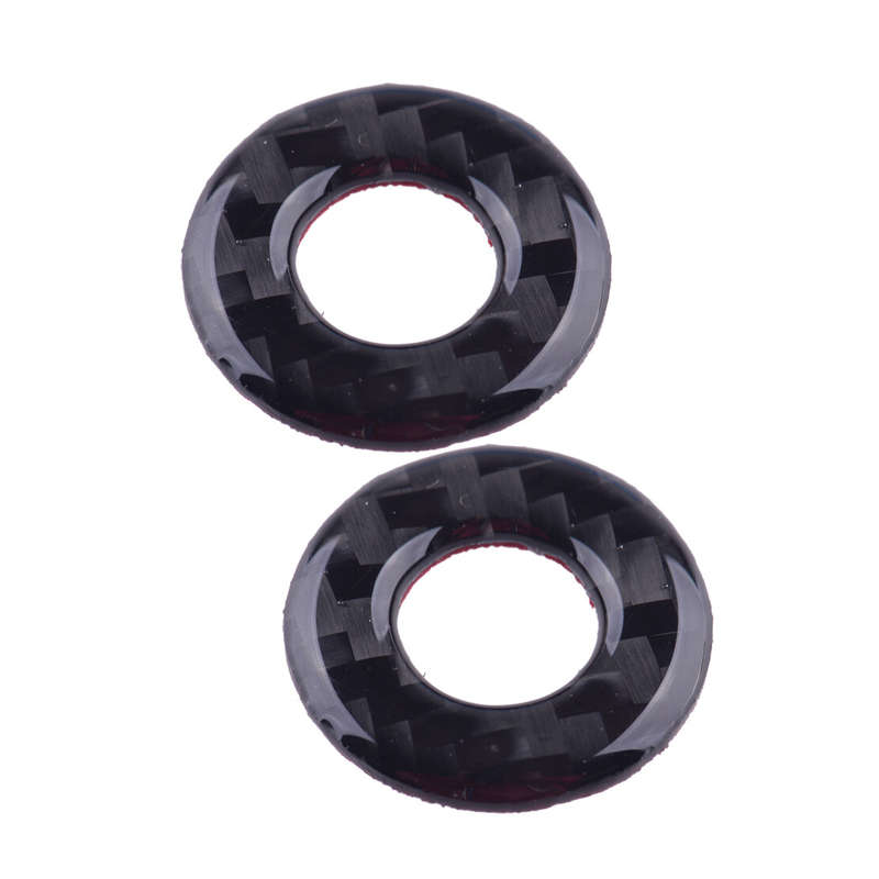 2x Interior Door Lock Cover Decor Carbon Fiber Fit For Dodge Challenger 2008-14