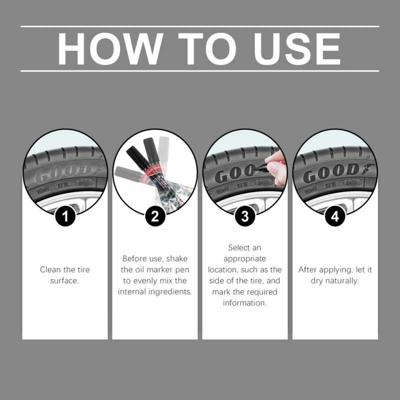 Tire Permanent Paint Marker Pen Car Tyre Rubber Universal Waterproof Oil Based