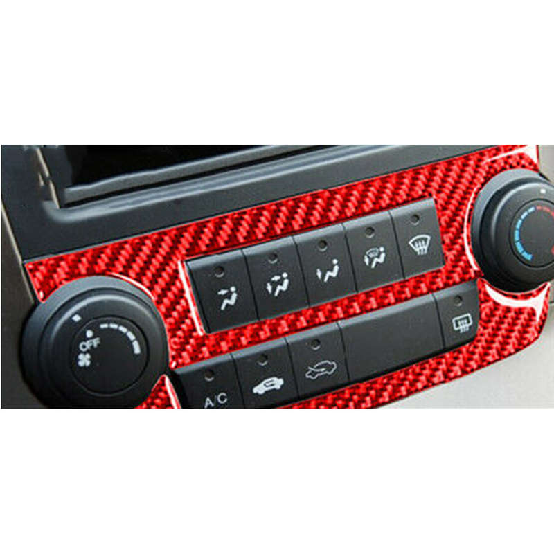 Carbon Fiber Red A/C Switch Panel Trim Cover Fit for Honda CR-V CRV 2007-2011