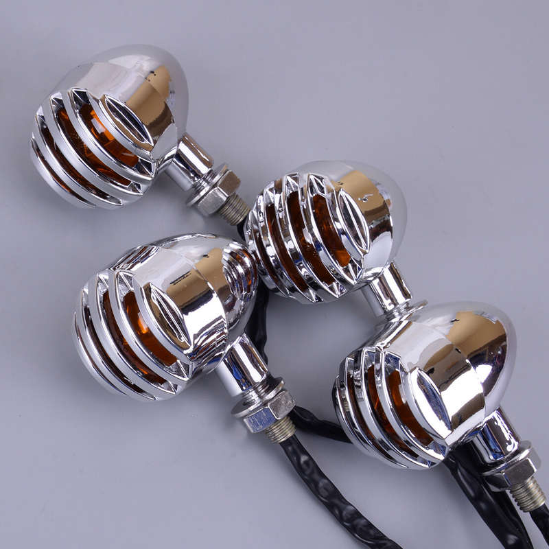 4Pcs Vintage Style Turn Signal Light Indicator Fit for Suzuki Yamaha Kawasaki