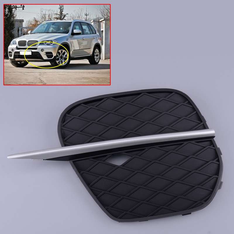 Left Side Front Bumper Grille Cover Silver Trim Fit For BMW X5 E70 2011-2013