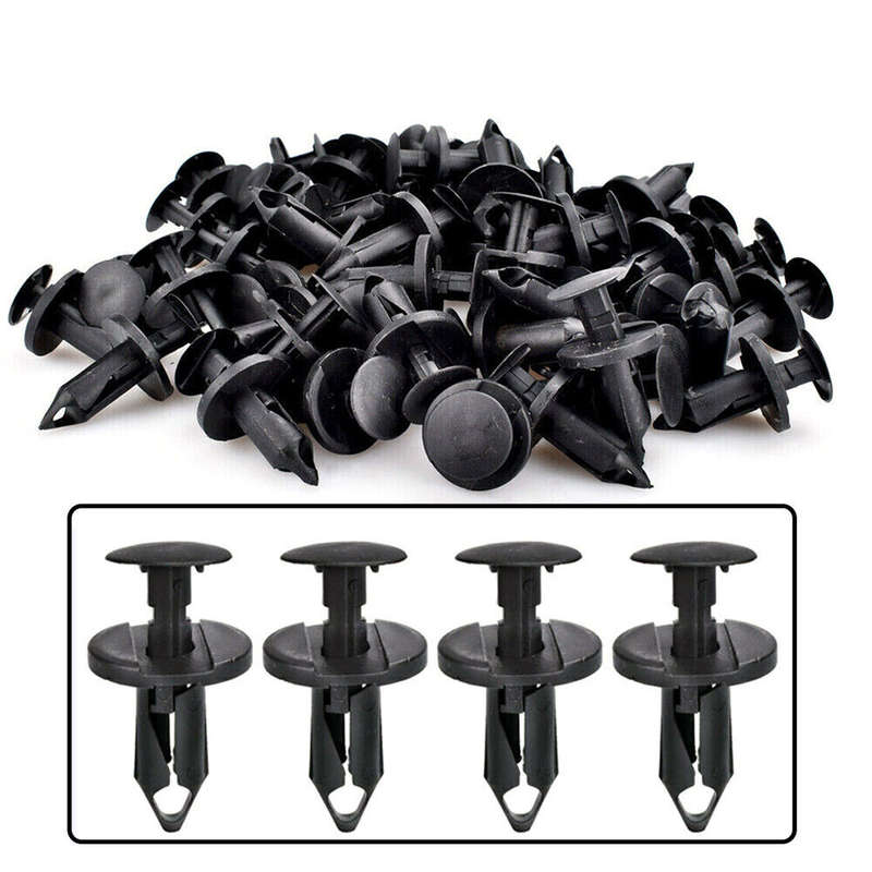 100pc Car Body Rivet Push Pin Plastic Fastener Retainer Bumper Fender Trim Clips