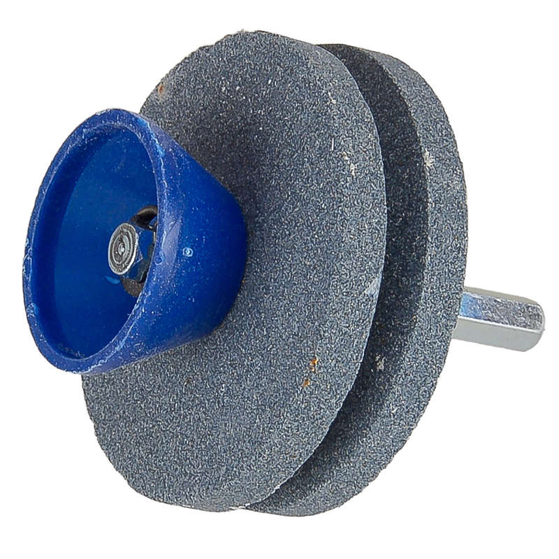 Lawn Mower Blade Sharpener Double Layer Corundum Blade Sharpener Gray Universal