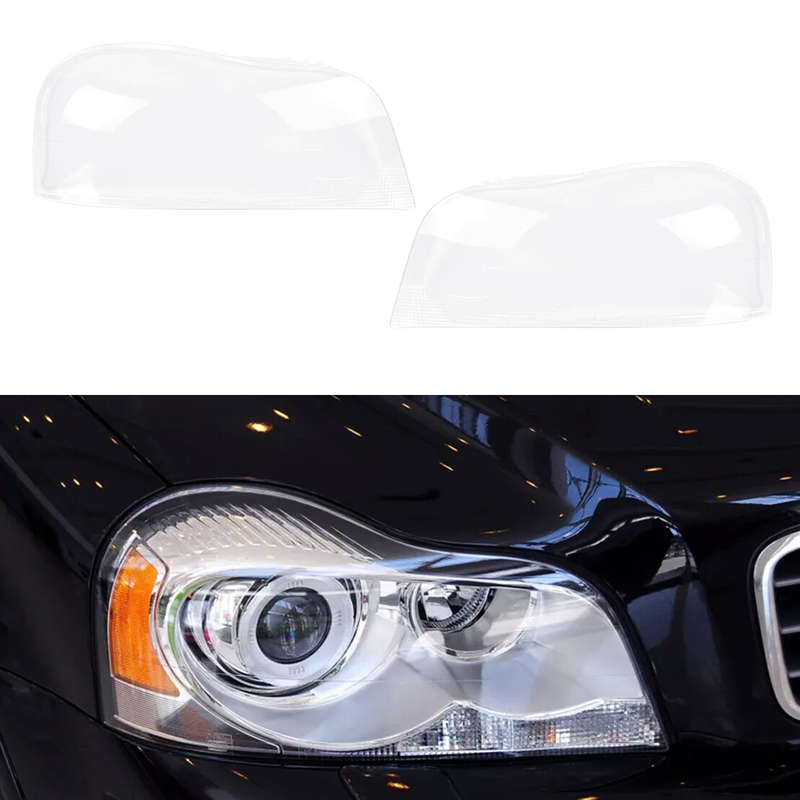 Pair Left+Right Headlight Headlamp Lens Cover fit for Volvo XC90 2004-13