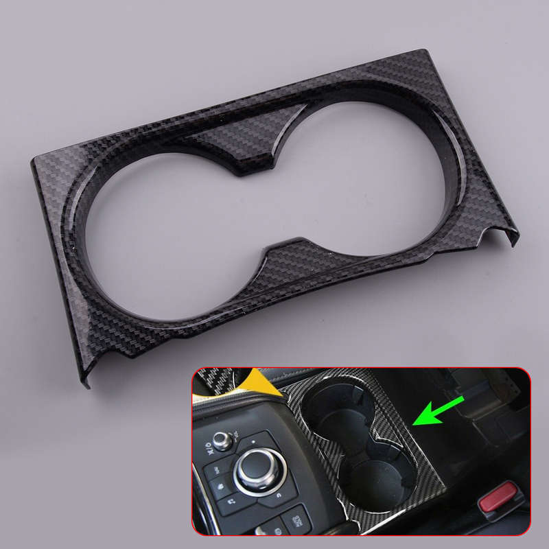 Carbon Fiber ABS Cup Holder Cover Trim Frame Fit for Mazda CX-5 KF 2017-2021
