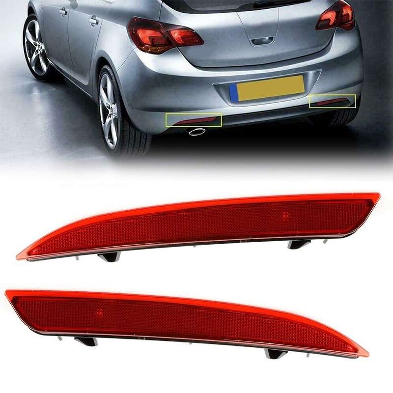 1Pair Rear Bumper Brake Light Reflector Lamp Fit for Vauxhall Astra J 2009-2015