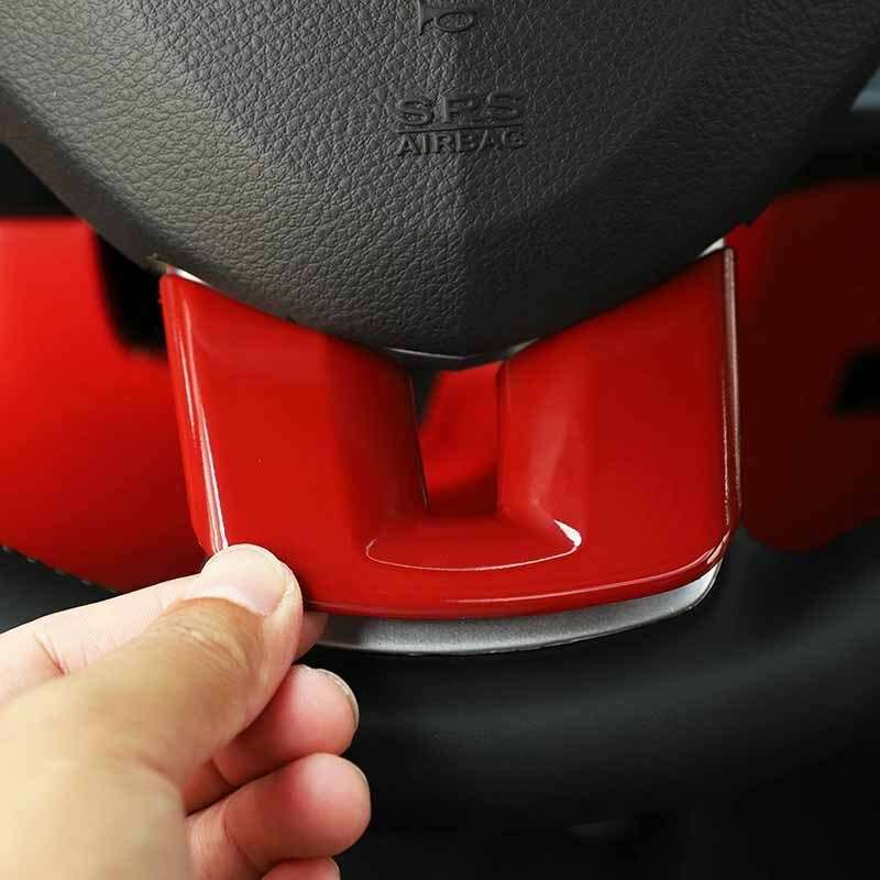 Red Steering Wheel Decoration Cover Trim Fit for Dodge Challenger 2009-2014