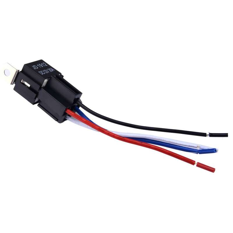 2x Pre-wired Relay 4 Pin with Socket Base Wires Fuse Kit 30A Amp New