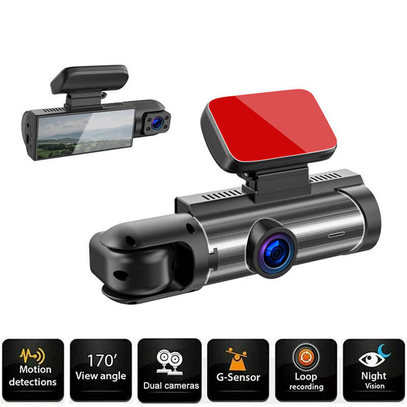 Dash Cam 3.16in Night Vision Dual Lens Car DVR Recorder Front Inside Camera Get