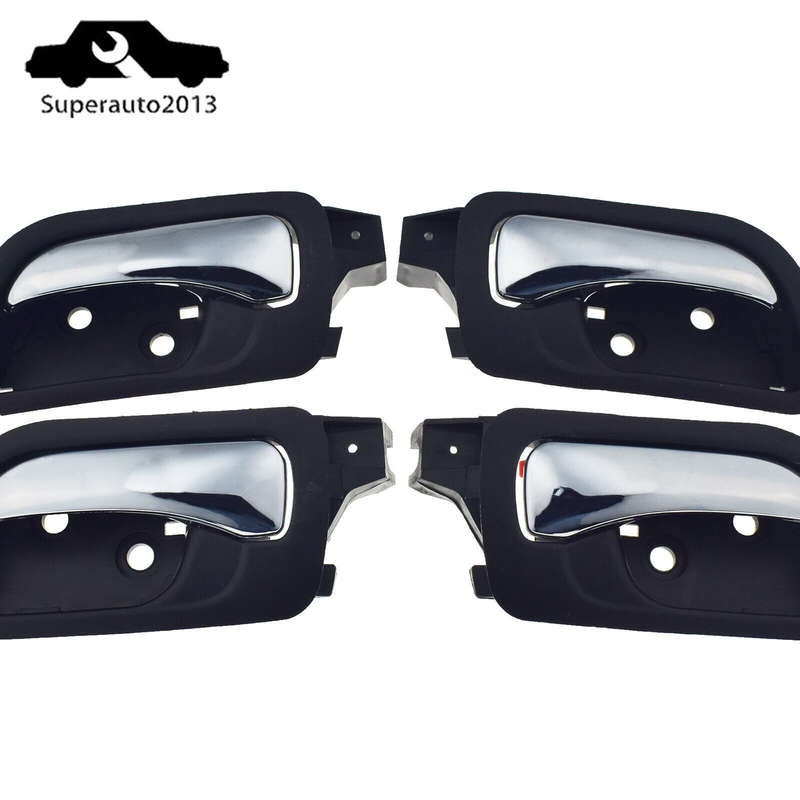 4PCS Interior Door Handle Front Rear LH RH w/Chrome For 2003-2007 Honda Accord