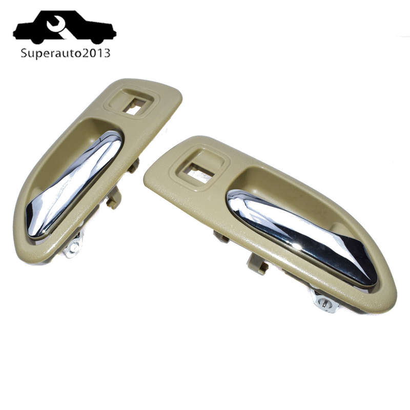 Pair Interior Door Handle Rear Left & Right Beige For 1994-97 Honda Accord New