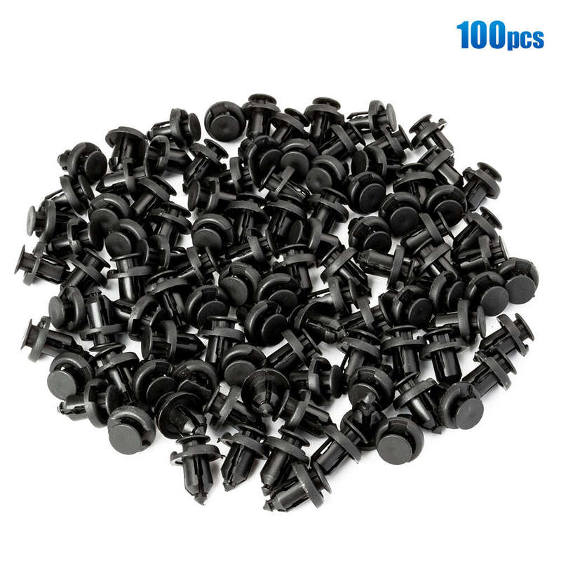 100pcs Clips Push Type Rivet Retainer Bumper Pin 10mm Fastener For Honda Acura