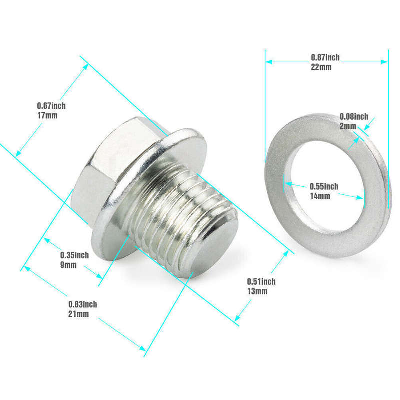 1Pcs Oil Pan Drain Bolt Plug with Washer For Honda/Acura Engine 90009-R70-A00