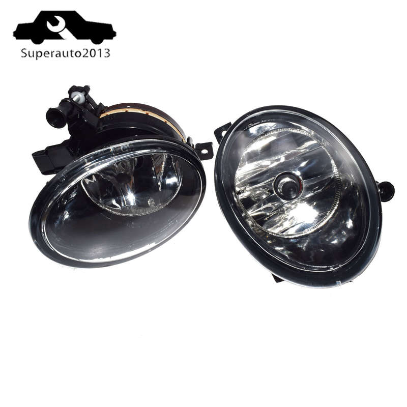 For VW Golf Jetta Tiguan Front Left & Right Bumper Convex Lens Fog Lights Lamps
