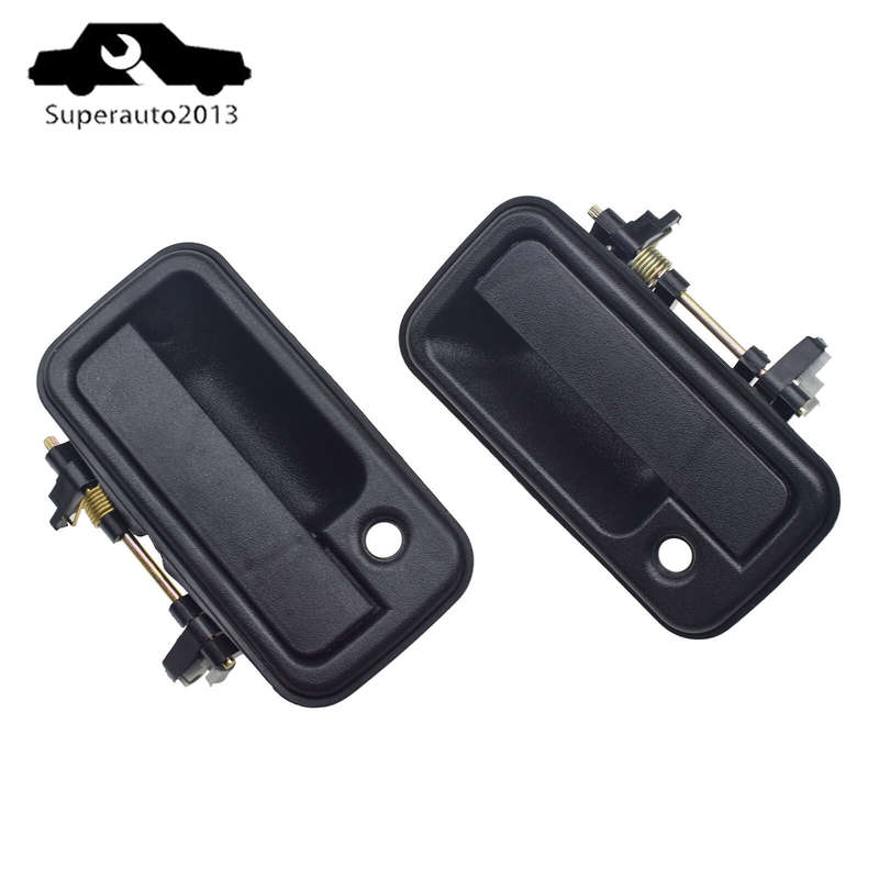 New Pair Front Left Right Exterior Door Handle Black For 1988-1995 Isuzu Pickup