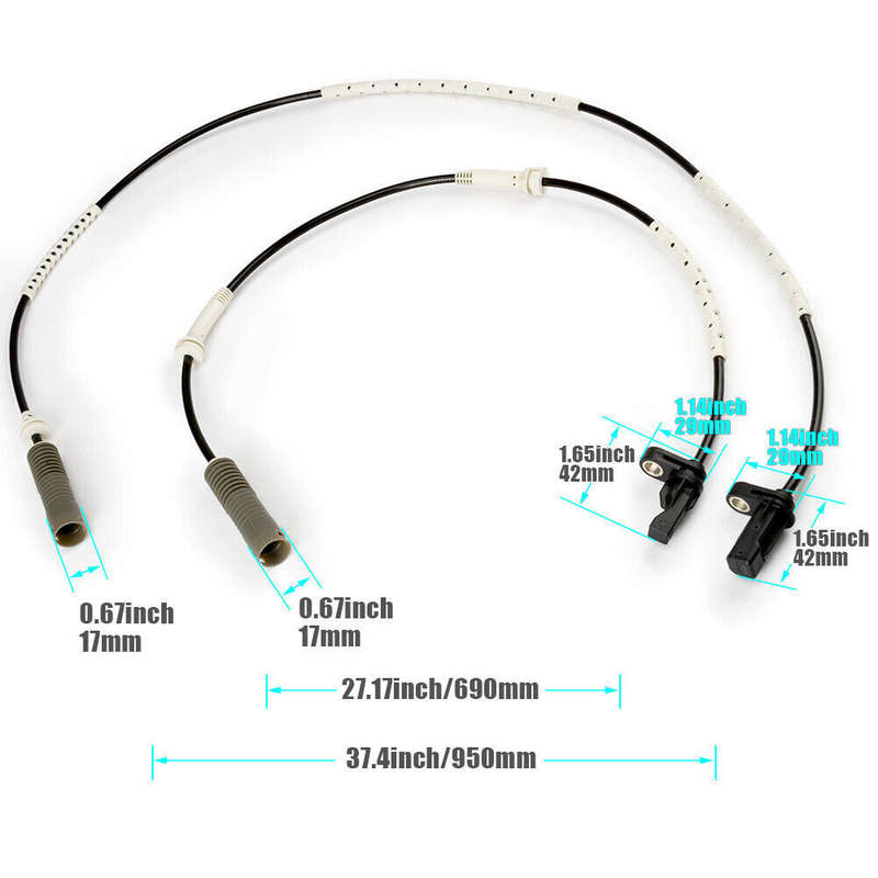 4pcs Front Rear Left+right ABS Wheel Speed Sensor set New For BMW 328i New