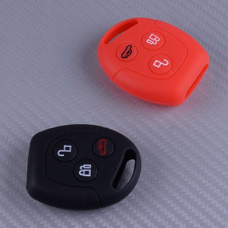 3Button Silicone Car Key Fob Cover Case Shell Fit For Ford Focus Fiesta C-/S-Max