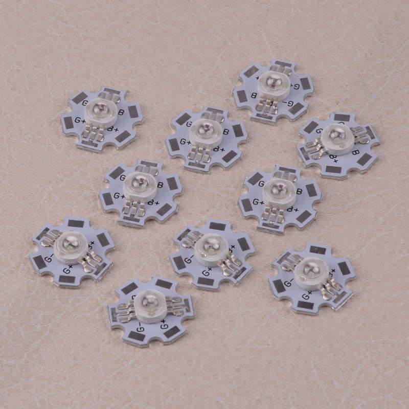 10pcs White 3W RGB LED Chip Light 6 Pin With 20mm Star Base Copper