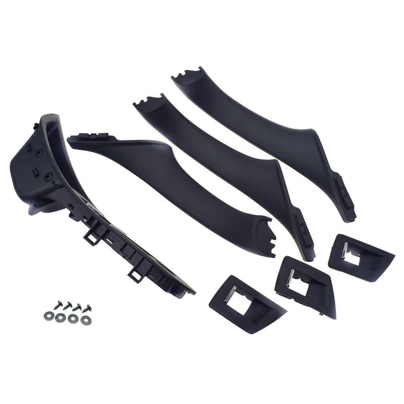 Outside Door Panel Handle Pull Trim Cover Set Black For BMW 5 Series F10 F11 F18