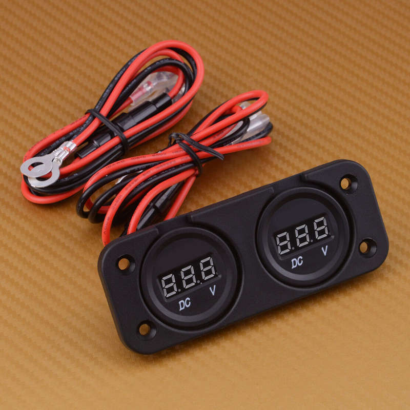Dual Battery Digital DC12-24V Voltmeter Monitor Volt Meter Waterproof Car Boat