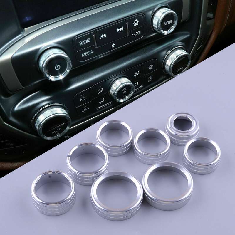 Central Control Switch Knob Cover Trim Bezel Fit For Chevy Silverado 14-18