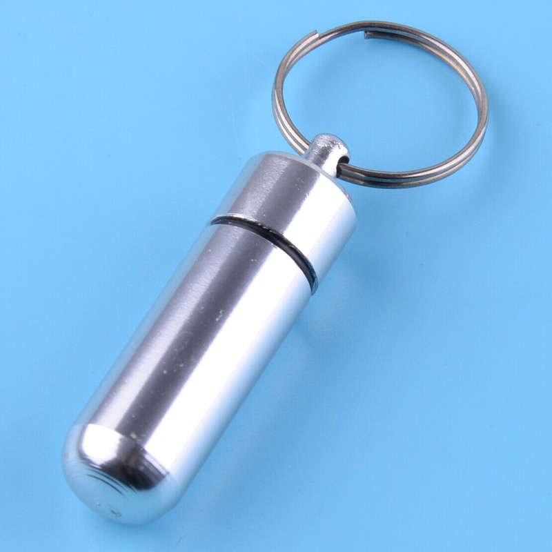Waterproof Travel Pill Case Box Keychain Medicine Storage Bottle Container Ring