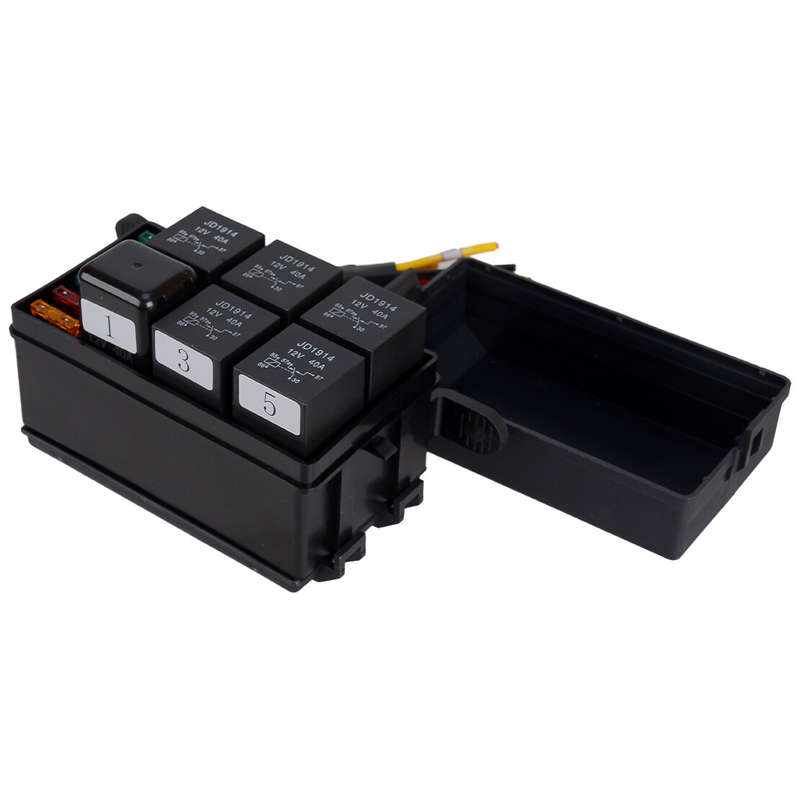 12V Fuse and Relay Box 6 ATO ATC Fuse Slots and 6 Relay Slots for Car Universal