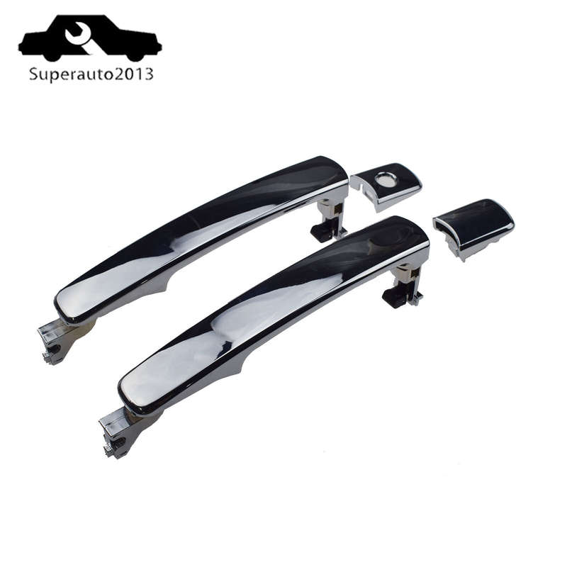 2X Exterior Door Handle Front Left & Right Side Chrome For Nissan Rogue 2008-15