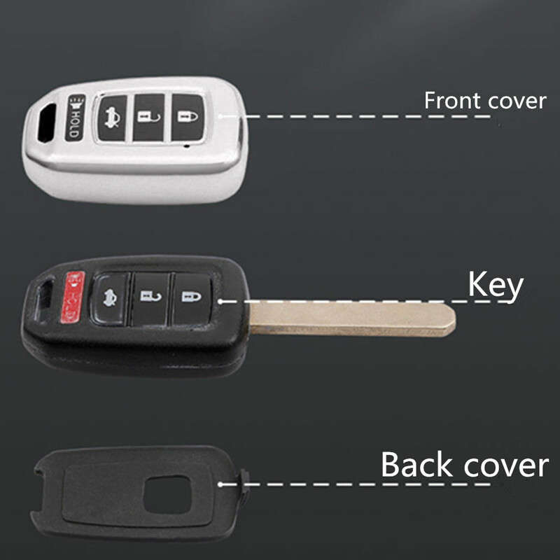 TPU Remote Car Key Case Fob Holder Shell Fit For Honda Civic Accord CR-V ws