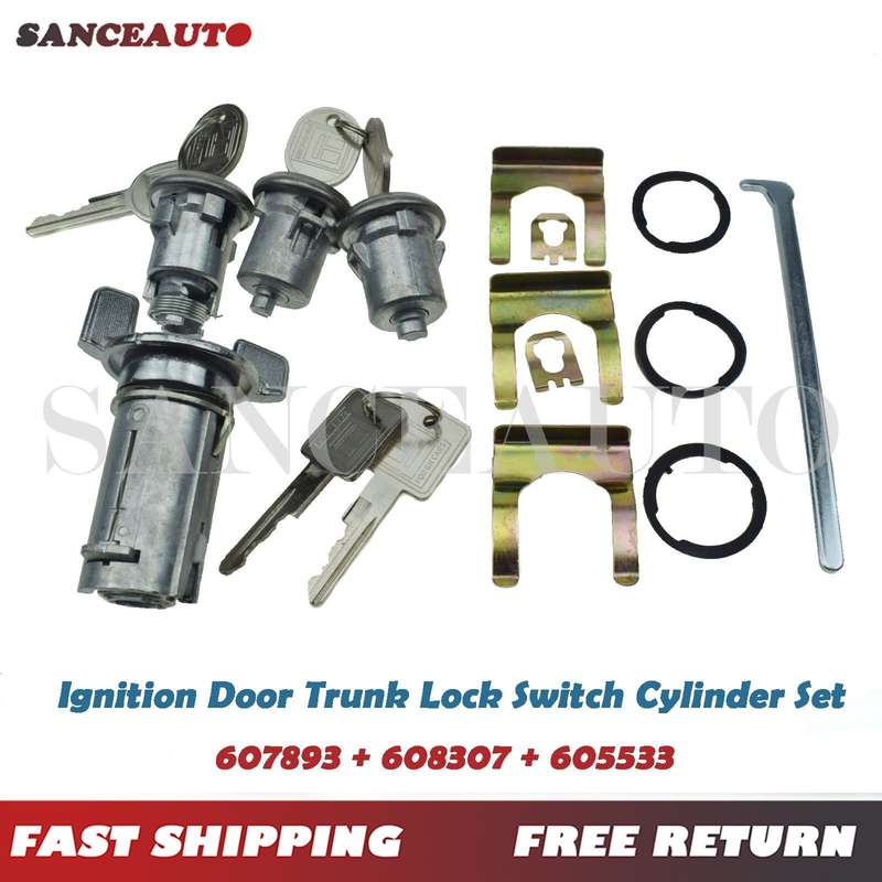 New For Chevy Pontiac Buick Ignition Door Trunk Lock Switch Cylinder W/ Keys Set