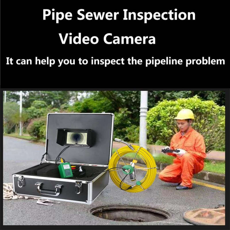 17mm Industrial Pipe Sewer Inspection Video Camera IP68 with 7 inch LCD Monitor-50M