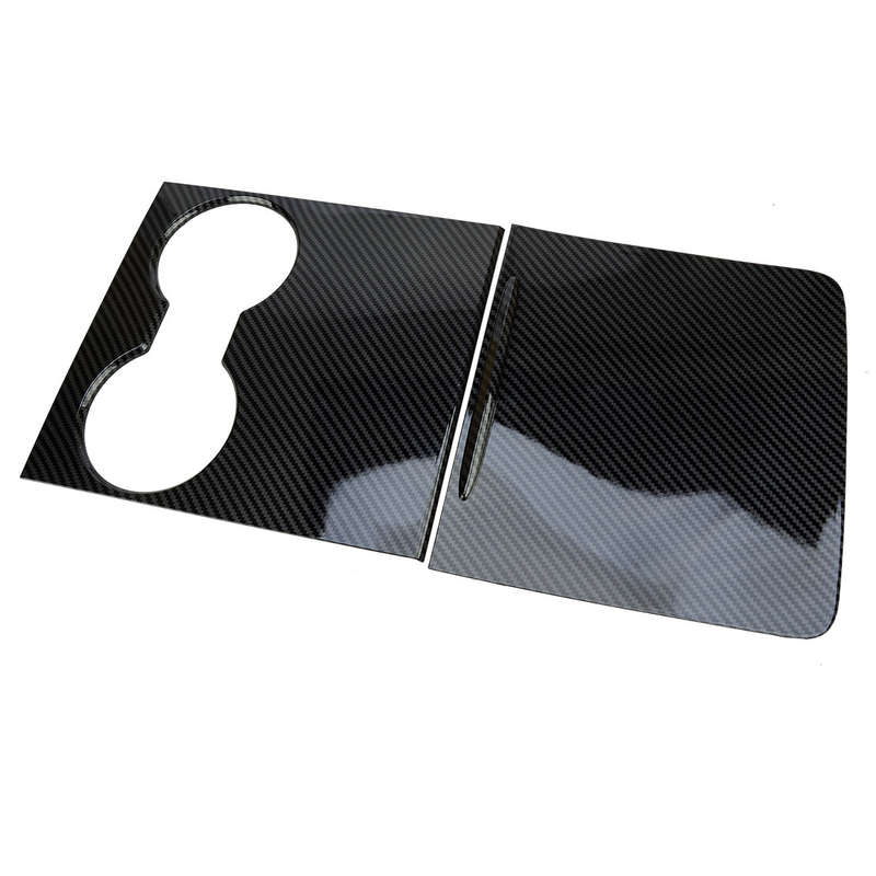 Carbon Fiber Style Center Console Cup Holder Panel Trim Fit For Tesla Model 3 Y
