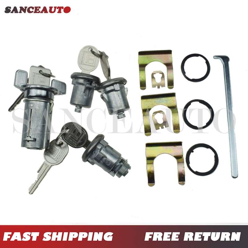 New For Chevy Pontiac Buick Ignition Door Trunk Lock Switch Cylinder W/ Keys Set